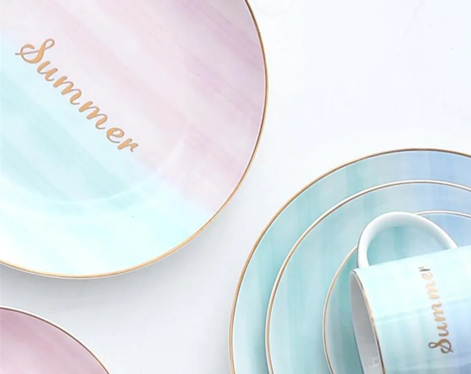 JO жизнь дома посуда тарелка для фруктов комплектующее изделие 6/8/10 дюймов Nordic креативные столовые приборы контраст Цвет Керамика пластина