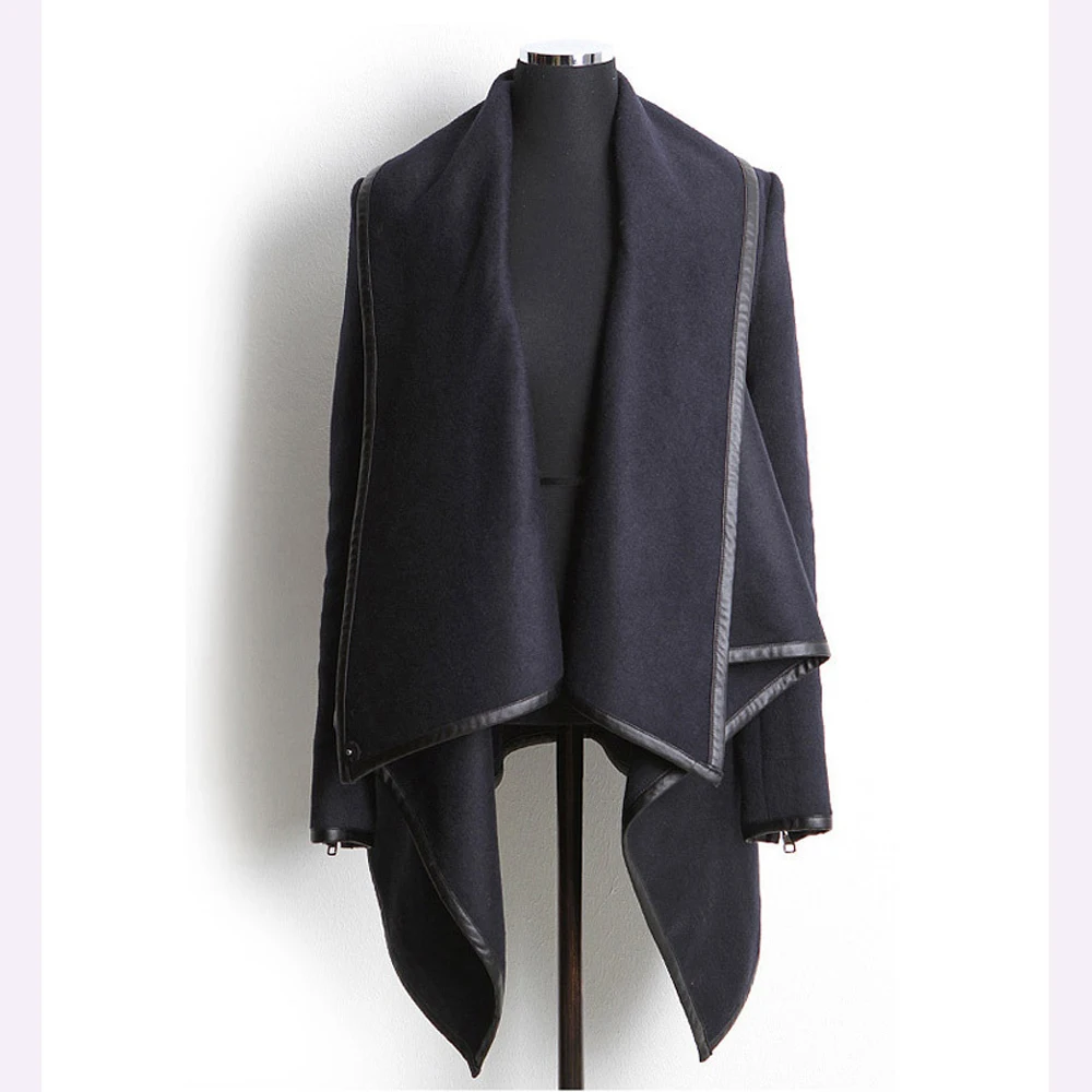 Зимнее весеннее Новое Женское шерстяное пальто размера плюс ветровка куртка