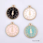 10 шт. 20 мм DIY часы Алиса в стране чудес, подвески из металлического сплава с эмалью