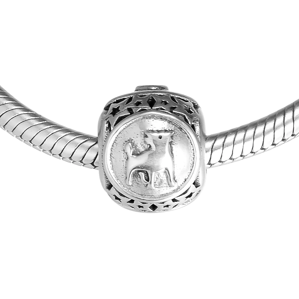 

Шармы-подвески CKK из стерлингового серебра 925 пробы со знаком телец и звездой, модные бусины, подходят для оригинальных браслетов и браслетов, ювелирные изделия «сделай сам»