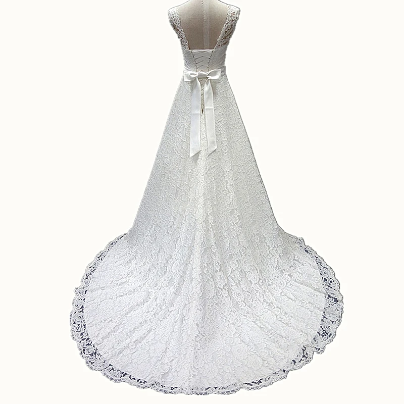 2019 белые кружевные свадебные платья винтажные аппликации дешевые цвета слоновой