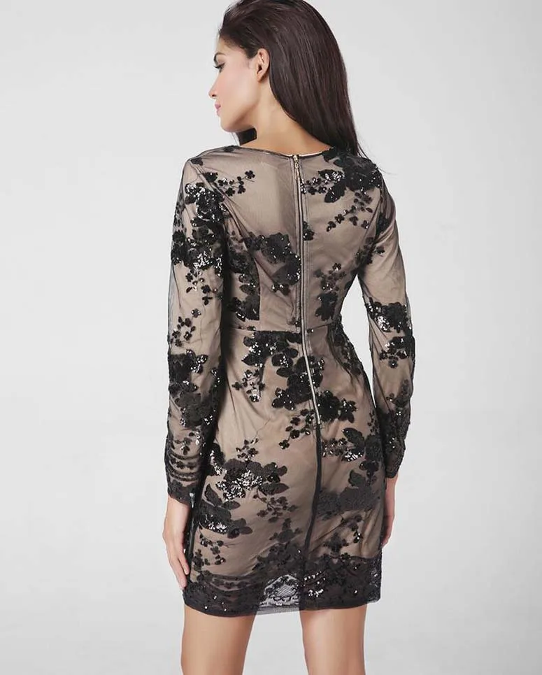 Винтаж платье полный рукавом весна платья женские блестками | Женская одежда