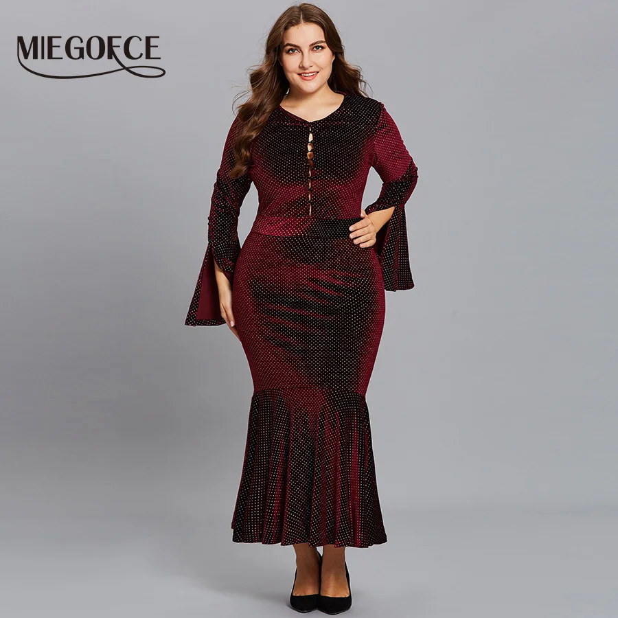 Новая Коллекция от Miegofce 2018 Бархатное Платье Женское Вечернее С О образным