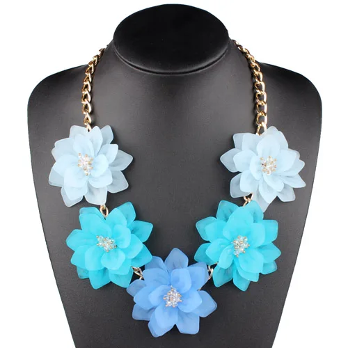 Gradient Blue Claire jin романтическое яркое короткое модное женское Ювелирное колье с пятью цветами популярные аксессуары N00420 - Окраска металла: Gradient Blue
