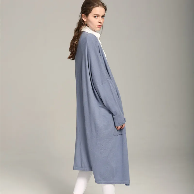 JECH новый модный 2017 осенний светло-голубой черный кардиган женский свитер