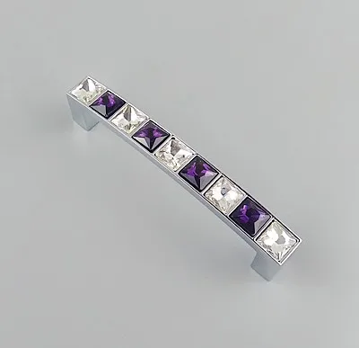 Violet 96mm Супер блестящие хрустальные алмазные ручки мебель раздвижные двери выдвижной ящик шкаф кухонные шкафы шкаф комод ручки - Цвет: Violet 96mm