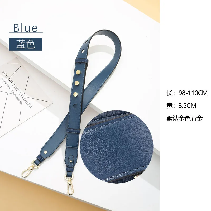 Blue Сменный кожаный регулируемый ремень для сумки, аксессуары для ручек, сумка на плечо, ремень для женщин, сумка Corssbody, ремень, ремни KZ151370 - Цвет: Blue
