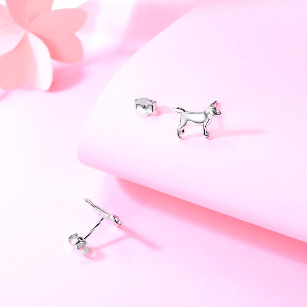 SILVERCUTE крошечный Лабрадор серьги гвоздики в виде собаки для женщин девочек дочь