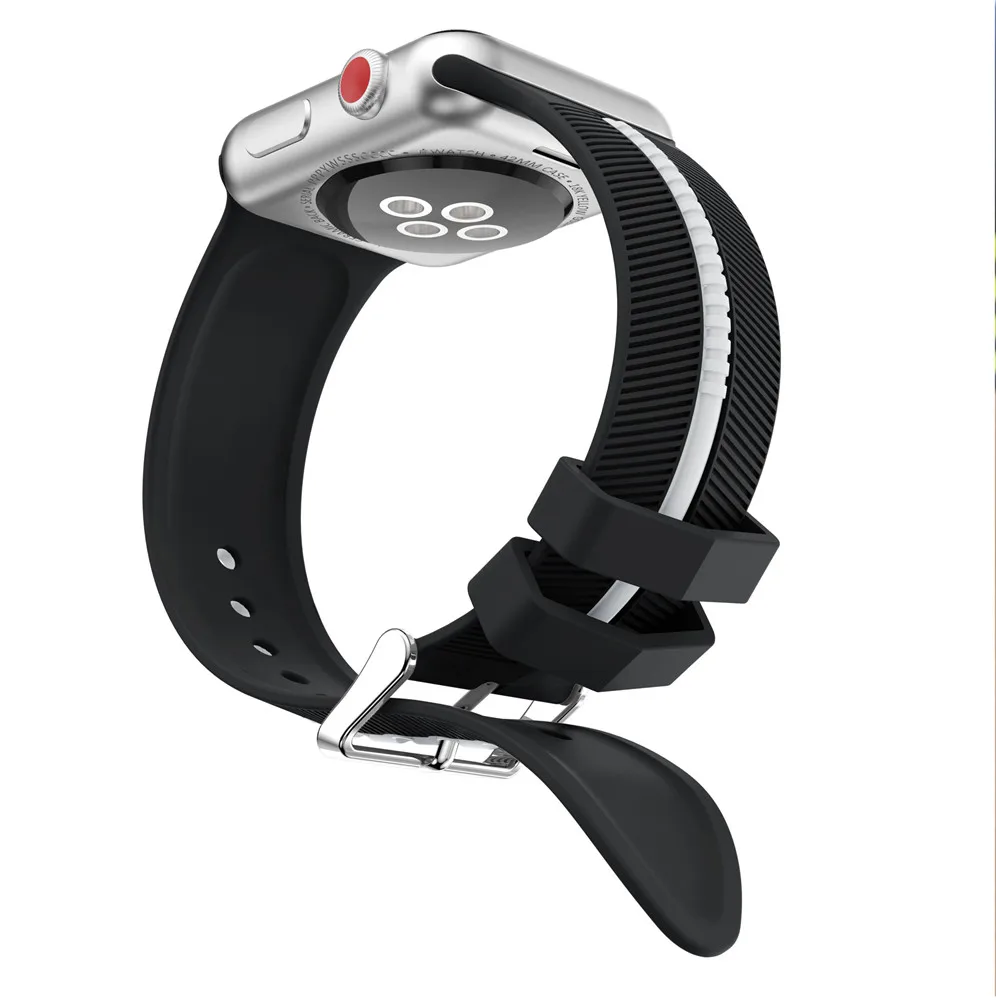 Ремешок для часов Apple Watch 4 3 2 1 38 мм 42 44 40 силиконовый спортивный смарт браслет iWatch