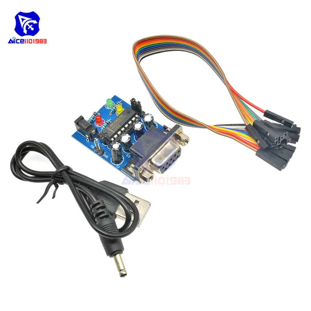 RS232 к ttl конвертер Модуль COM DB9 последовательная плата MAX232 MAX232CPE чип передачи ATMEGA16 светодиодный светильник Мощность RXD TXD для Arduino