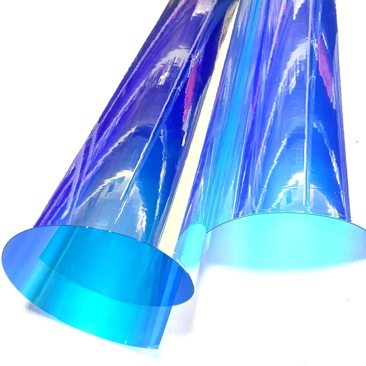 Blue 20x95cm Радужная голографическая Прозрачная ПВХ ткань лазерная Радужная блестящая виниловая сумка с бантом - Цвет: Blue 20x95cm