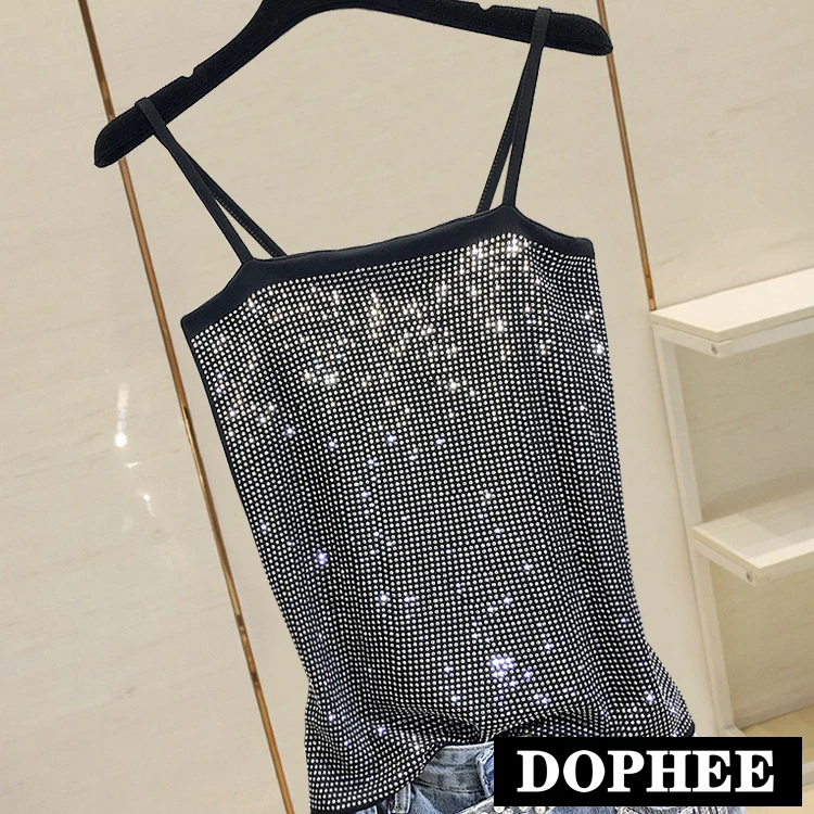 2019 Summer Women's New Heavy Hot Drill Sexy Sling Tops Camisole Tants Girls Night Club Slim Crop Top | Женская одежда