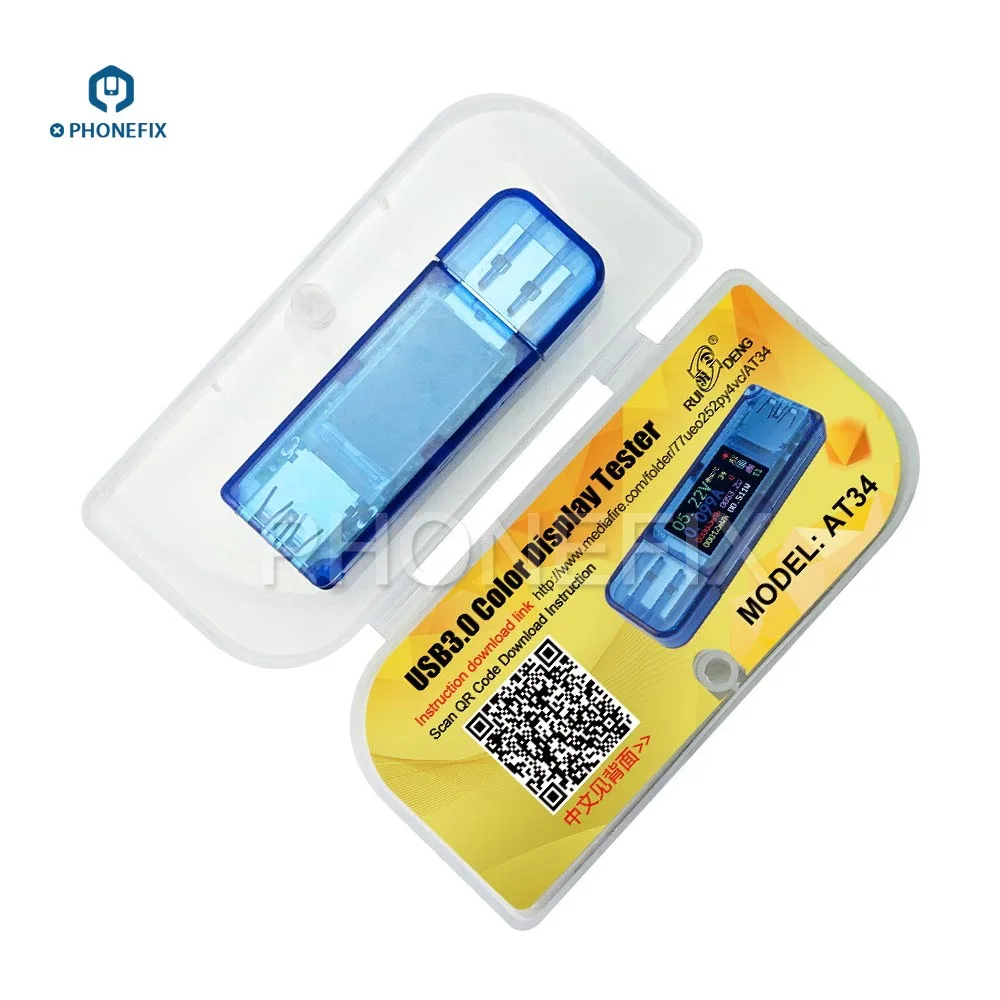 RD AT34 USB 3 0 Цвет ЖК дисплей тестер Мини цифровой мультиметр телефон ремонт слуховой