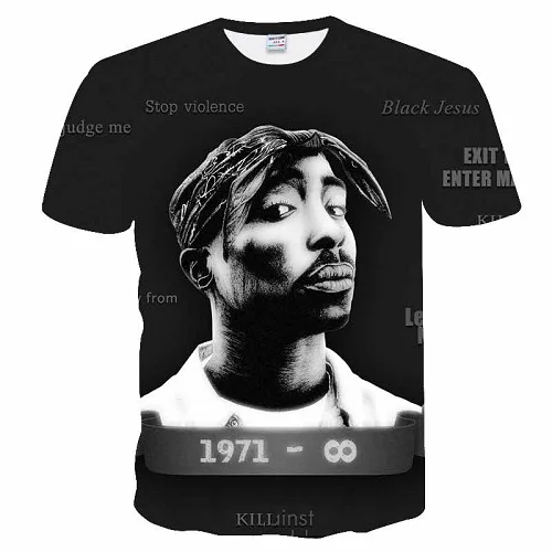YH01558 Новая футболка me Harajuku стильная футболка для женщин/мужчин Tupac 2pac 3d Футболка с принтом персонажей хип-хоп футболки Топы размер Прямая - Цвет: YH01558