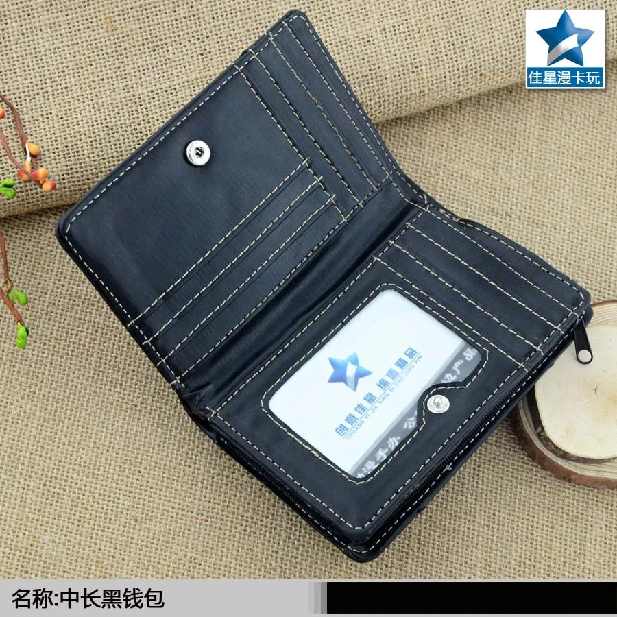 

Anime Black Butler Multilayer PU Black Wallet/Purse Printed with Ciel & Sebastian For Youth, Students & Anime Fans