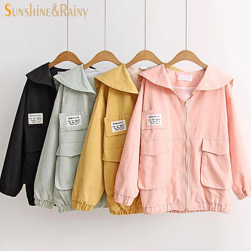 2017 весенне осенняя куртка Женские однотонные с длинным рукавом героями