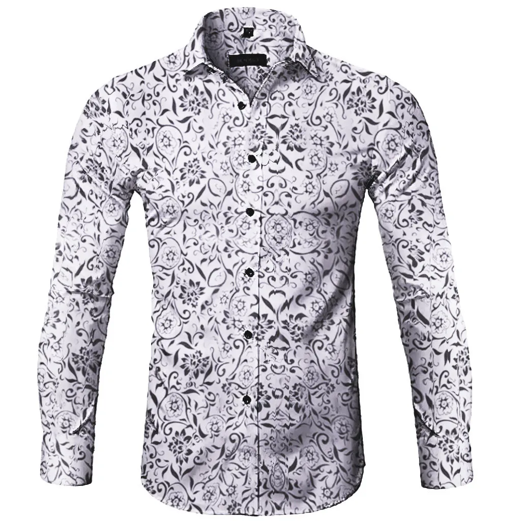 GY JAYCOSIN мужские рубашки с длинным рукавом Slim Fit печатных мужчин s рубашки с отложным воротником рубашка мужская Блузка camisa masculina рубашка мужская - Цвет: GY