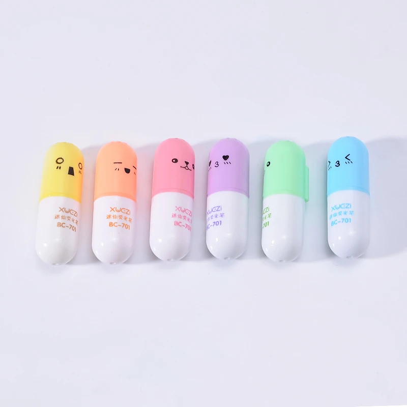 6 шт./партия, Kawaii художественные маркеры, милые капсулы, витаминные таблетки, маркер, ручка, цветной рисунок, живопись, маркер, ручка, канцелярские принадлежности, подарок
