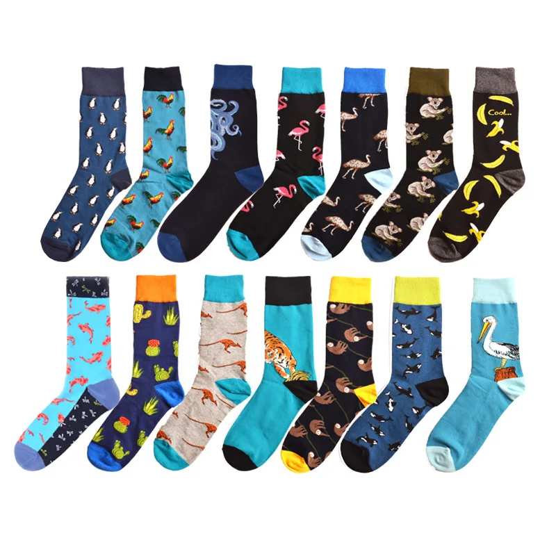 Женские и мужские милые Жаккардовые Носки с рисунком растений корейские носки