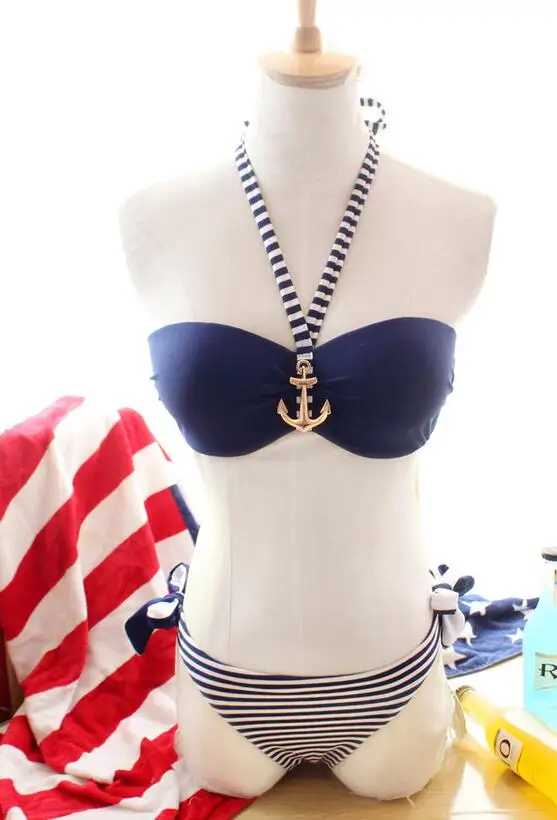 Женщины бикини установить 2017 новый мягкий полосатый bikinis сексуальное push up