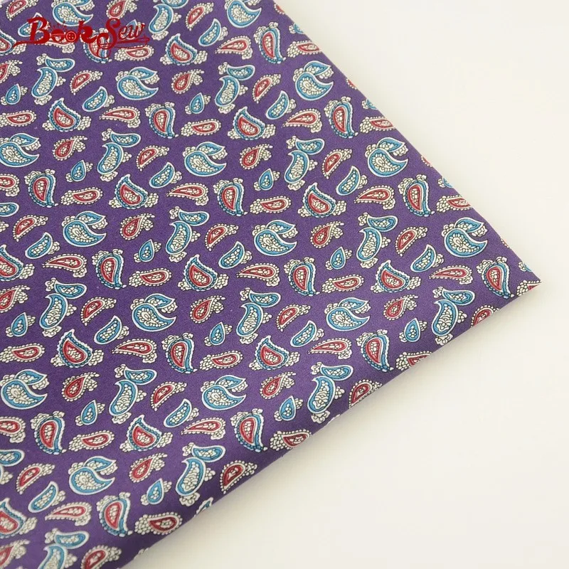 Booksew 100% хлопок поплин Ткань мягкий выстегивая цветочный узор фиолетовый Текстиль