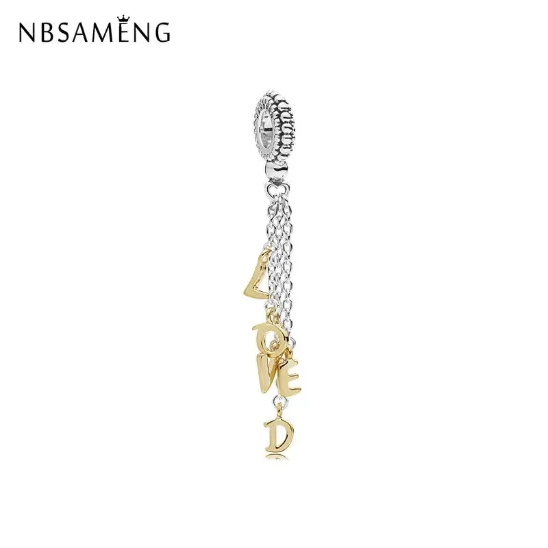 

Original Free Shipping Silver Plated Bead Alloy Love Script Dangle Charm Fit Bracelet Necklace DIY Women Jewelry