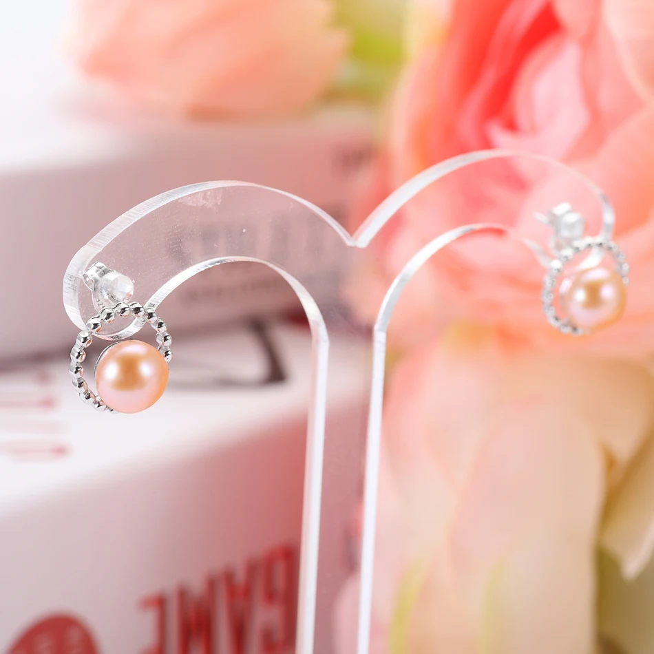 Милые круглые 925 пробы серебряные серьги-гвоздики для женщин ювелирные изделия