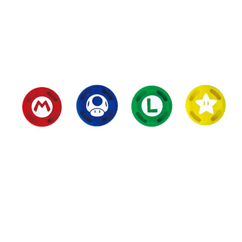 4pcs-mario 4 шт Силиконовые аналоговые ручки для большого пальца джойстик Pokeball cap s крышка палочки крышка кожа для пульта переключения для Kind NS JoyCon контроллер - Цвет: 4pcs-mario