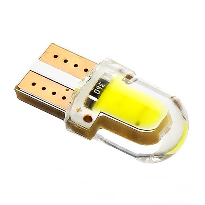 100 шт. T10 W5W силиконовый корпус COB LED автомобильная парковочная лампа 192 501