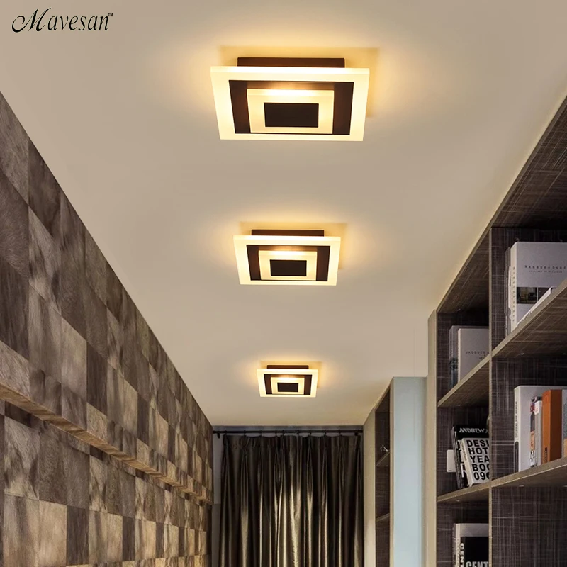 

Modern ceiling lights 12w for hallway balcony corridor Coffe white light lamps bedroom luminaria teto acrylic lamparas de techo