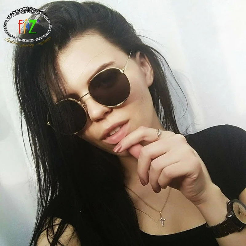 Женские солнцезащитные очки F.J4Z крутые классические в круглой оправе из сплава с