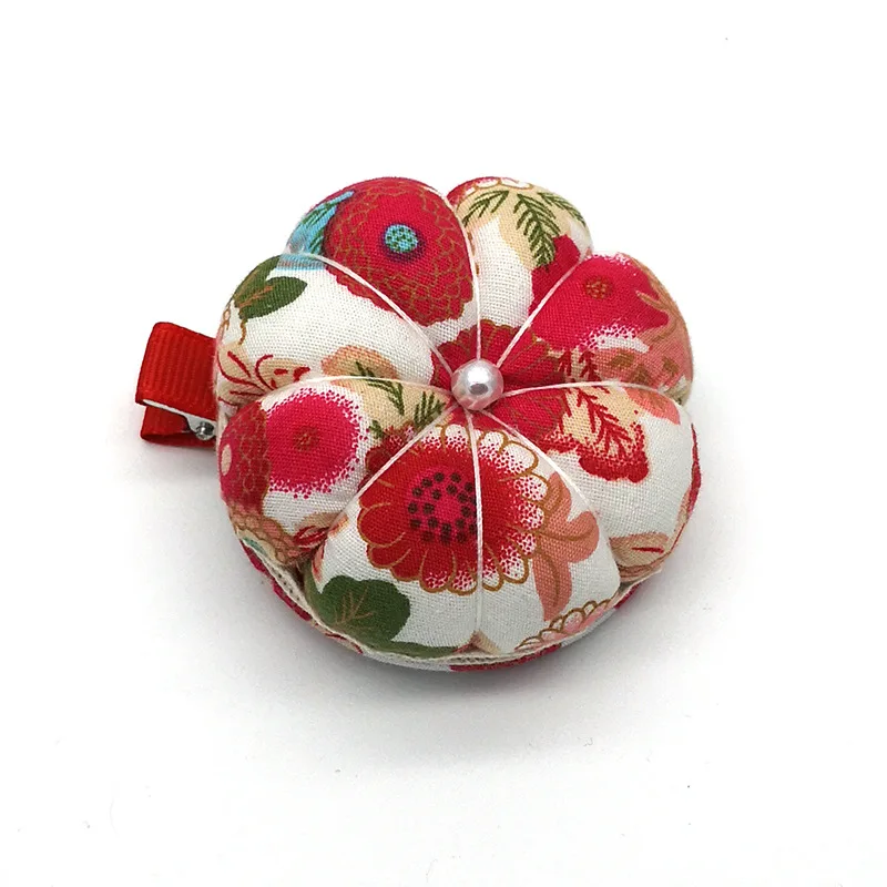 Красный DIY шитье Pincushion Тыква Форма хлопок пуговица из ткани ремешок для вышивки крестом швейная защитная подушечка для булавок аксессуары - Цвет: Красный
