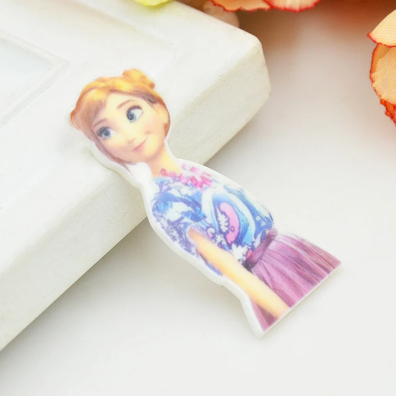 Kawaii Мультфильм плоское заднее украшение из смолы сестра Эльза королева фигурка