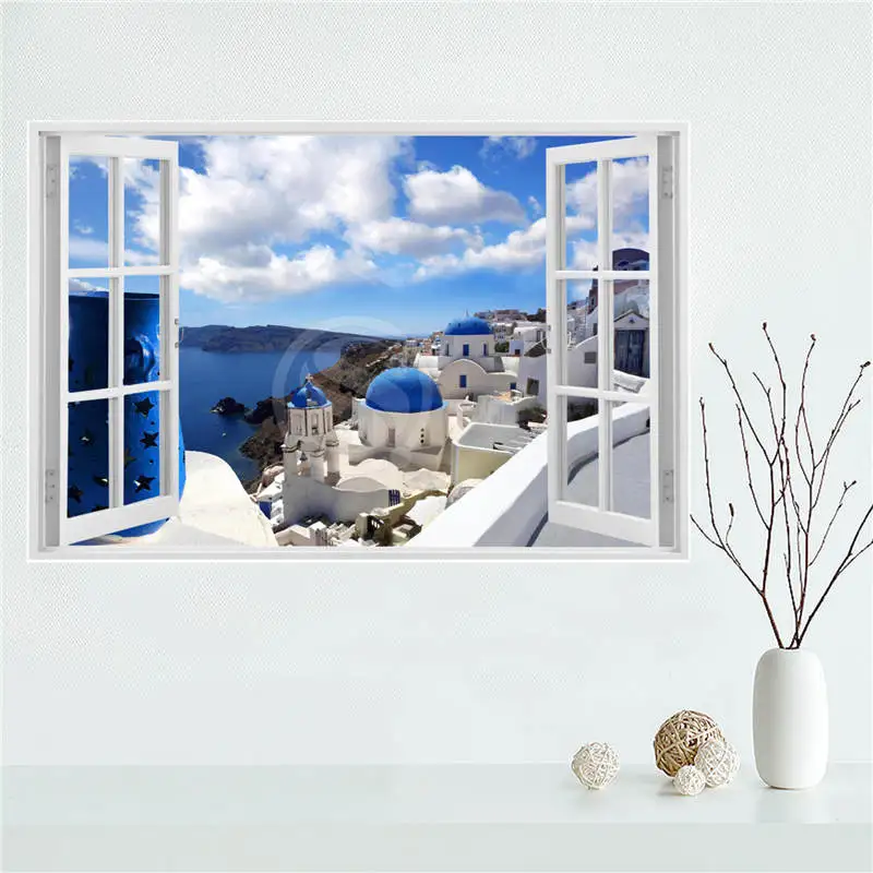 Изготовленный На Заказ Санторини Море в Греции мнением Стиль Плакаты настенный