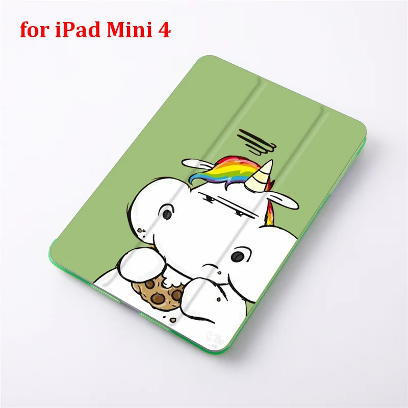 for mini 4 Мультяшный чехол с единорогом для iPad Mini 1 2 3 4 5 чехол для планшета для iPad Mini 5 7,9 дюймов из искусственной кожи - Color: for mini 4