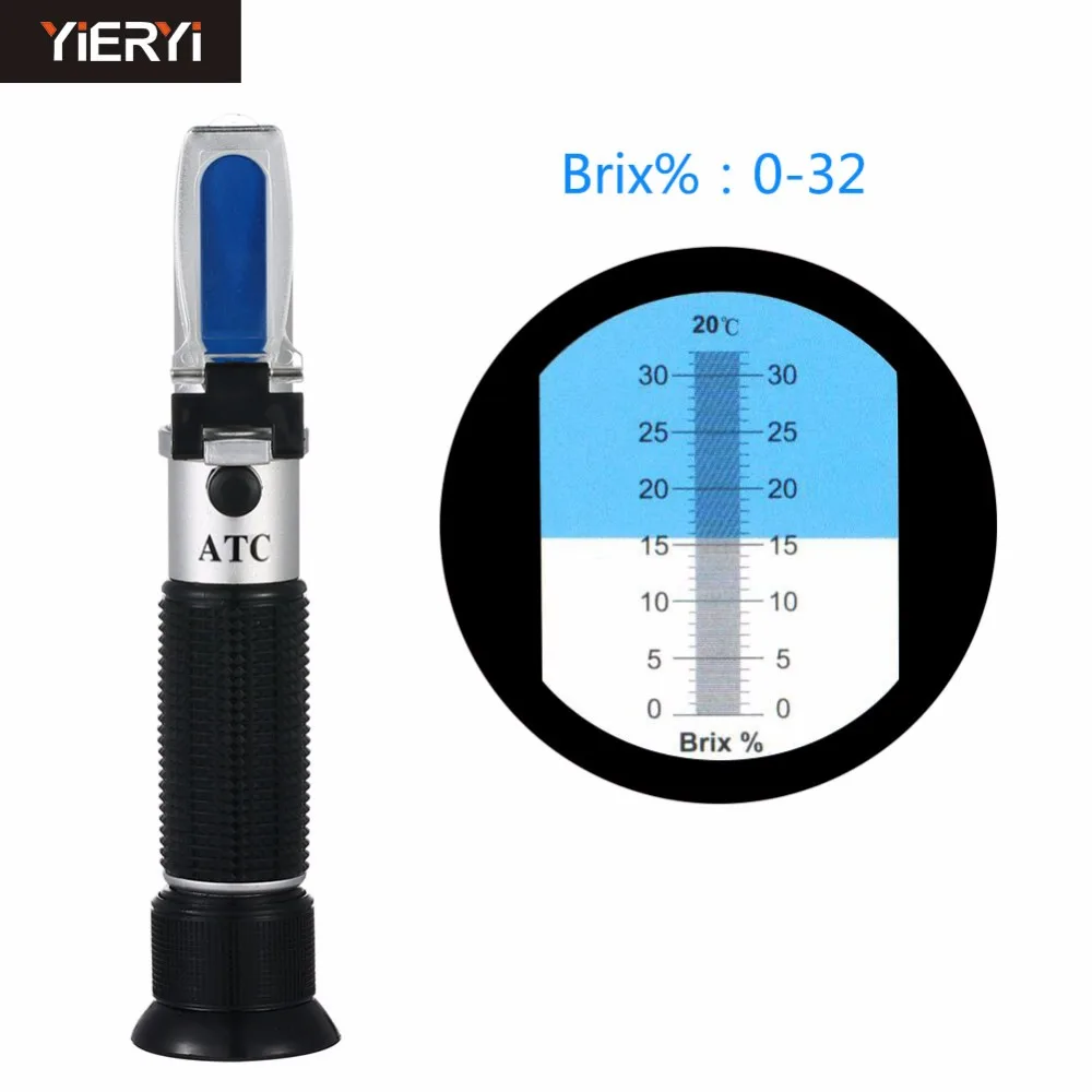 Yieryi новый ручной Brix рефрактометр для кубик сахара пивной 0–32 % брикс УВД