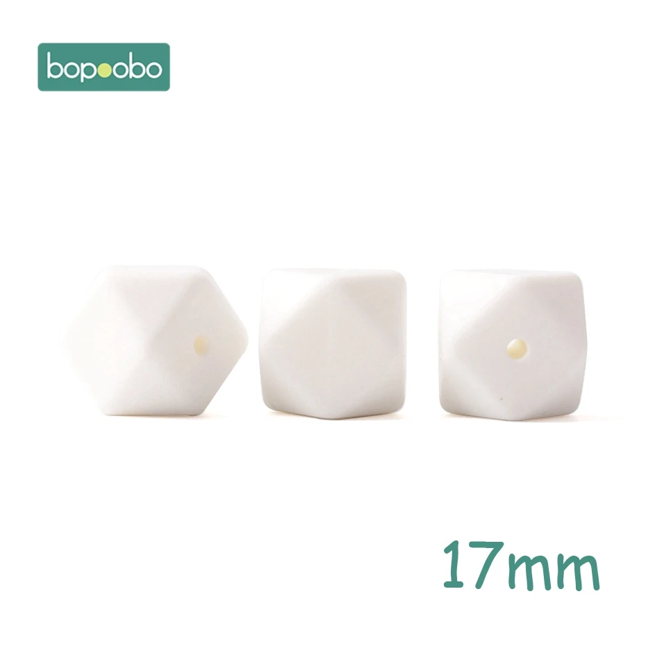 17mm White Bopoobo 5 шт. 14 мм Силиконовые шестигранные шарики силиконовые Детские Прорезыватели 17 мм силиконовые бусины для ожерелья безопасные игрушки силиконовые крошечные стержни - Цвет: 17mm White