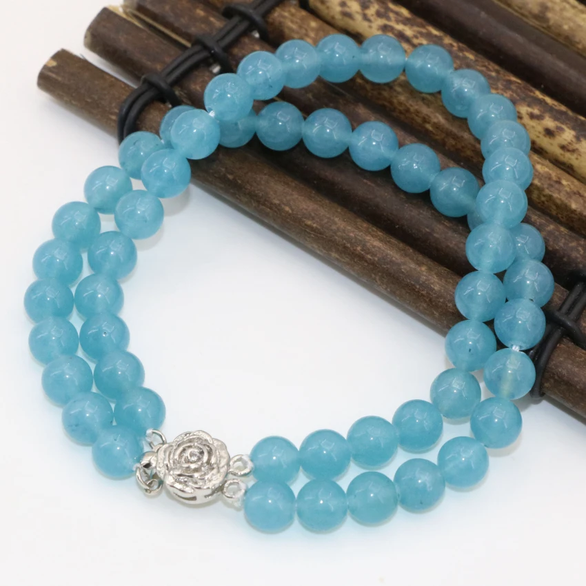 Оптовая цена в богемном стиле 6 мм синий камень нефриты круглые бусины халцедон 2