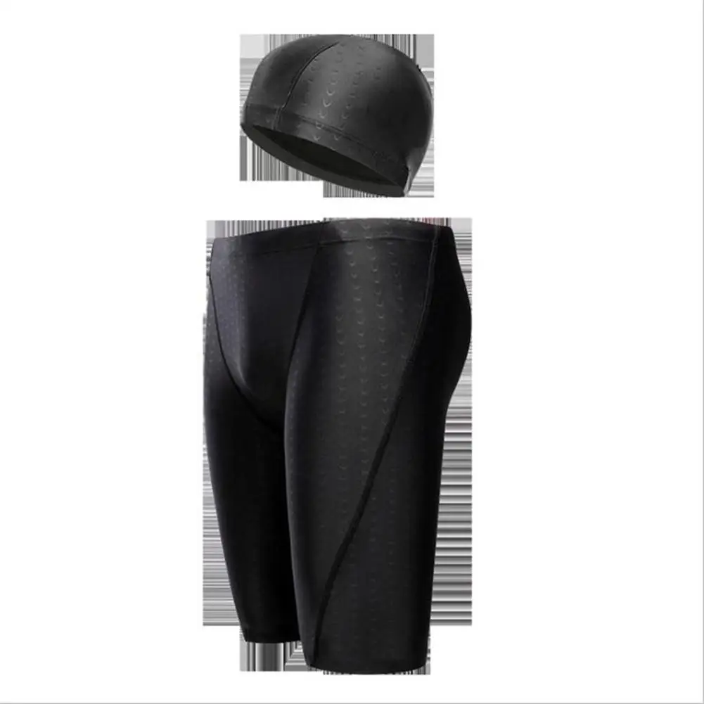 HobbyLane, для улицы, для плавания, специальный, черный, Акула, кожа, водонепроницаемый, мужские боксеры, плавки с профессиональной шапочкой для плавания