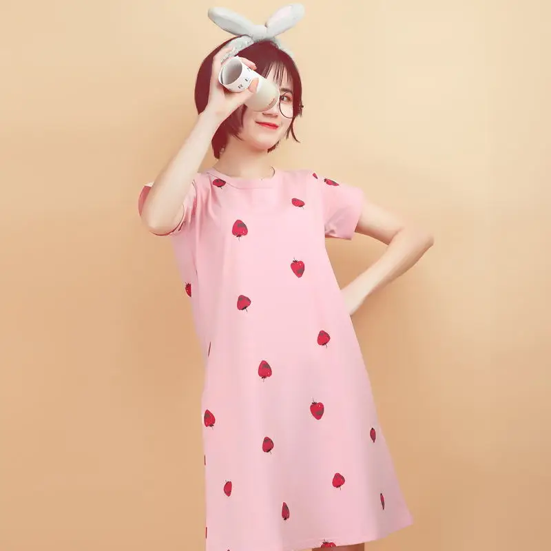 Домашняя одежда Женское ночное белье домашняя плюс размер хлопок ночная рубашка