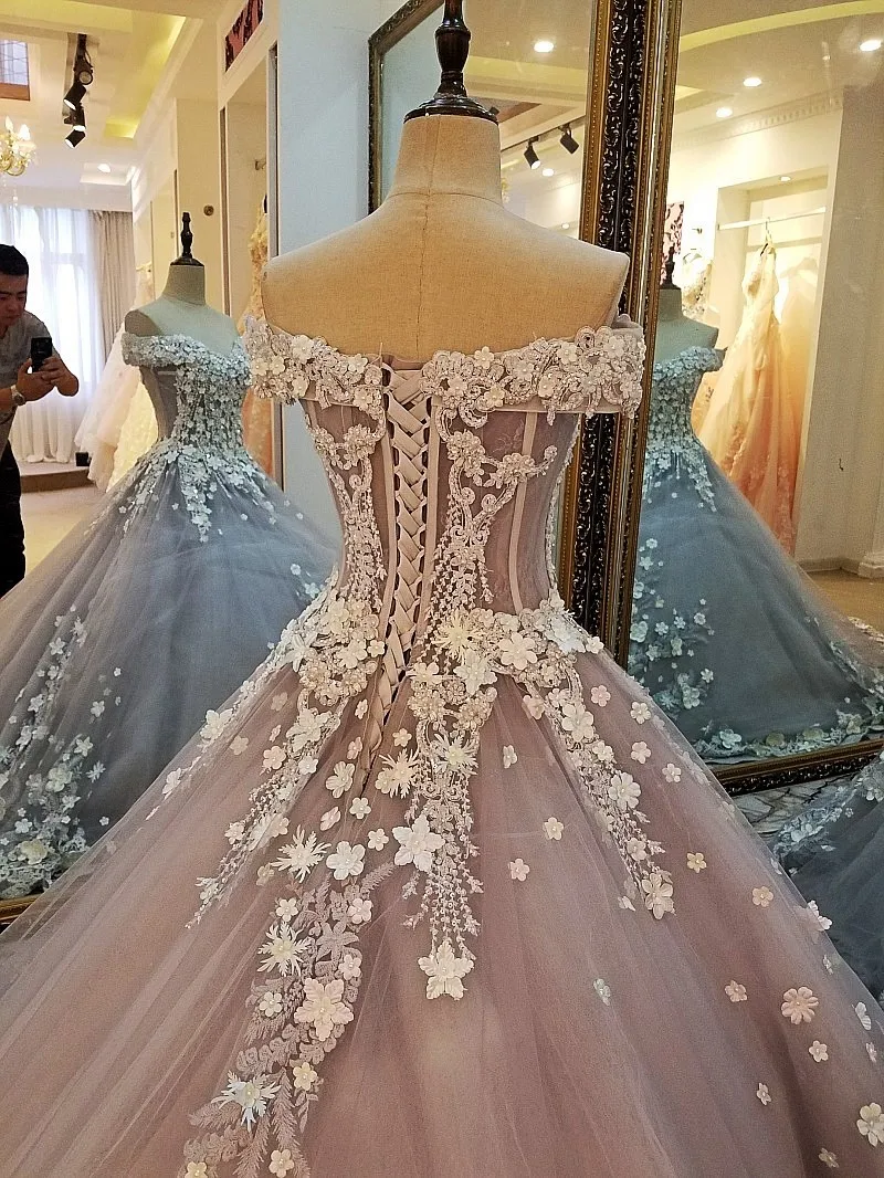 Длинное платье для выпускного вечера с объемными цветами 2018 Vestido De Festa Longo