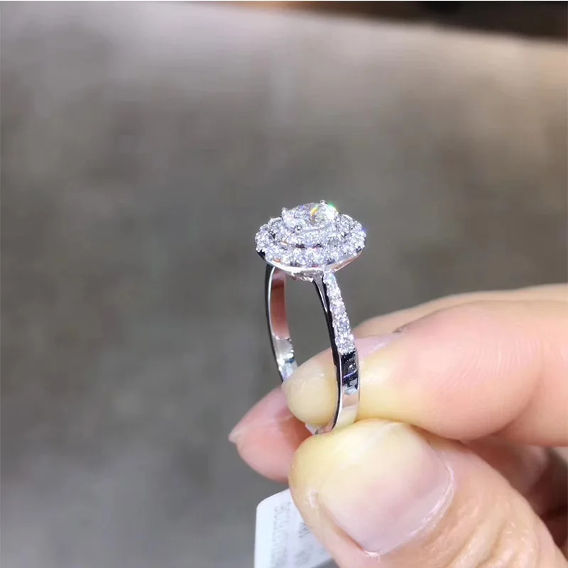 ANI 18K Белое Золото (AU750) обручальное кольцо 0 603 CT GIA Certified F/SI1 Pear Cut Real Natural Diamond Женское