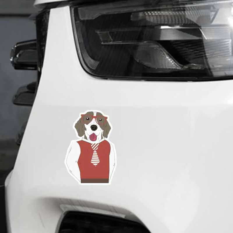 

YJZT 10.3*15CM Dog Man Car Bumper Window Decoration Car Sticker C1-4050