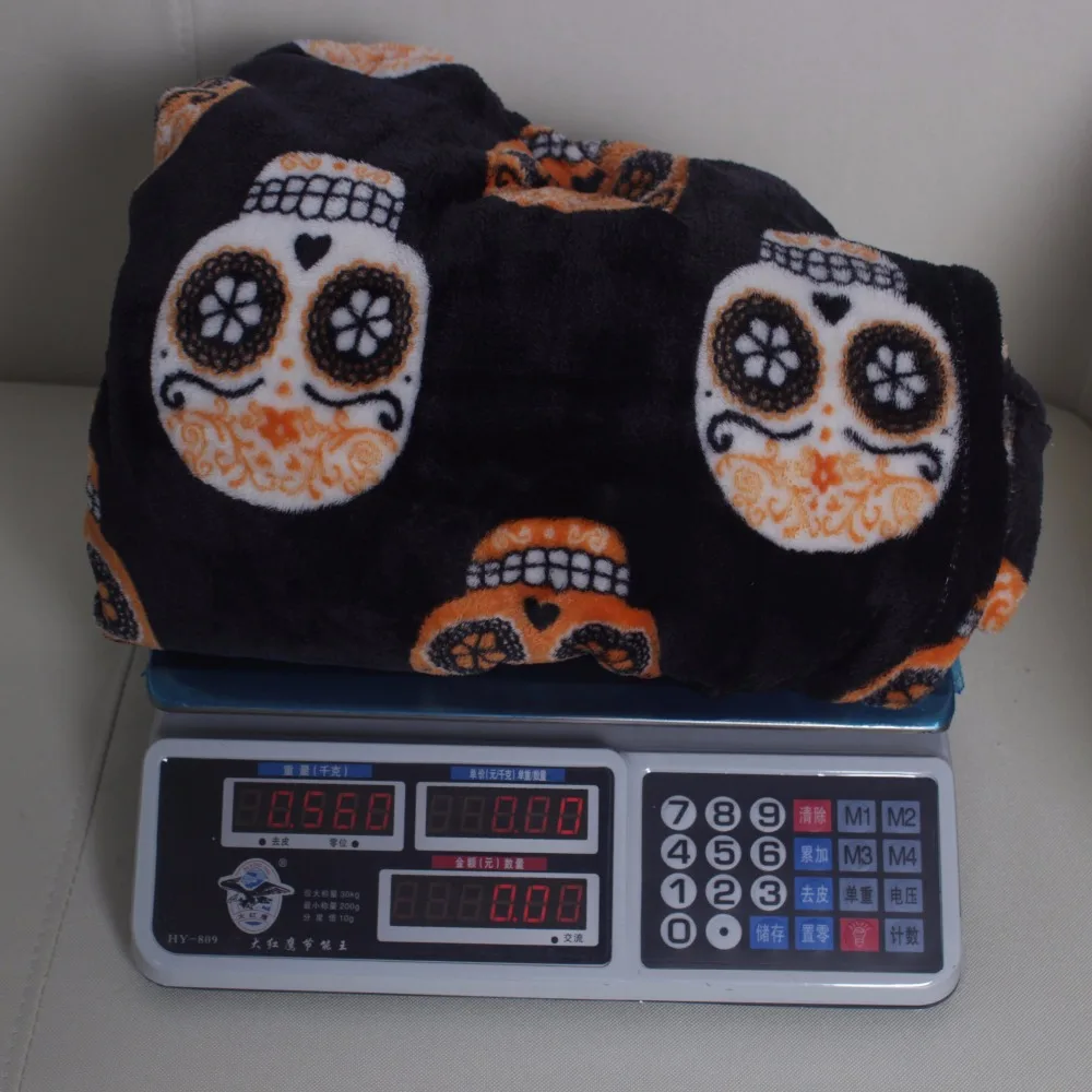 Коралловый флис скелет череп на Хэллоуин голова паук сеть кошмар бросок одеяло