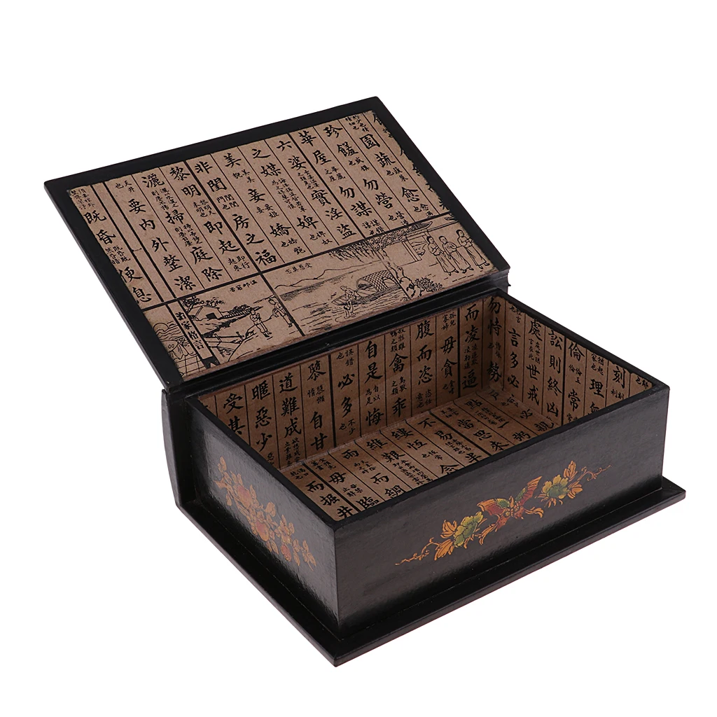 Старинный деревянный ручной работы винтажный Цветок Птица Рисунок Организатор