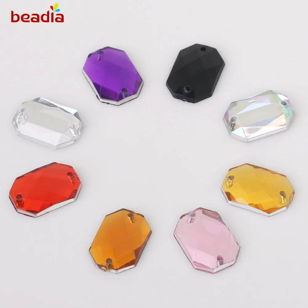 Новое поступление 10*14 мм 100 шт 8 видов цветов Прямоугольник Кристалл Камень 2