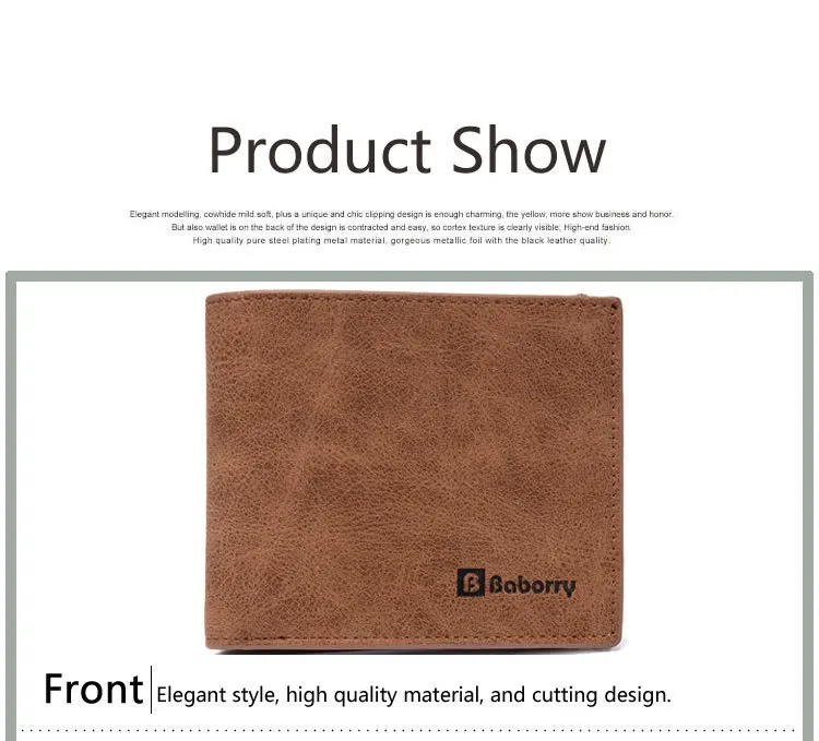 Men Wallet Money Bag Male Bifold PU Leather Coin Change Card Case New Model Style Hot Leisure Urban Compact Hipster Fashion