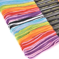 24pcs multicolor dmc embroidery threads floss 20 mix colors sewing skeins craft diy embroidery cross stitch thread kit