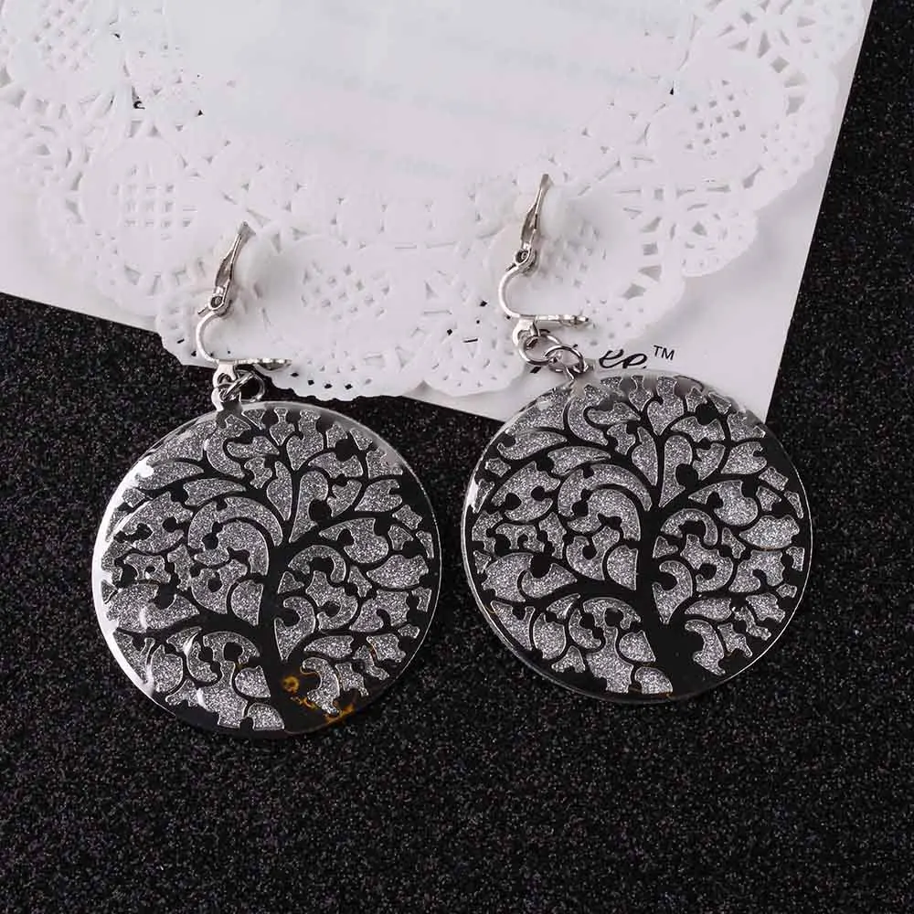 ear clip Silver Очаровательные классические блестящие серьги-клипсы в форме дерева в винтажном стиле, 3 цвета, без пирсинга, вечерние, свадебные - Окраска металла: ear clip Silver