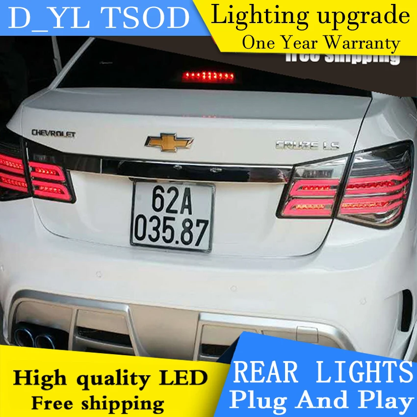 

D_YL Car Styling for Chevrolet Cruze Taillights New Cruze Sedan LED Tail Lamp GLK LED Rear Lamp DRL+Brake+Park+Signal led light
